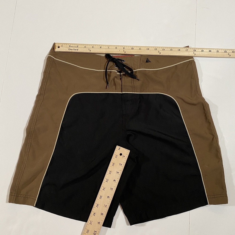 Wonderwall Mens Board Shorts Brown Black Colorblock Swim Trunks Size 34 - Picture 10 of 12